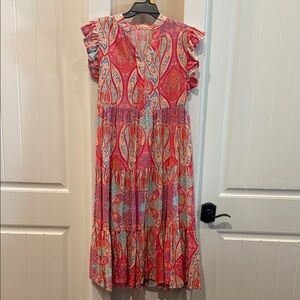 Colorful Paisley Ruffle Dress